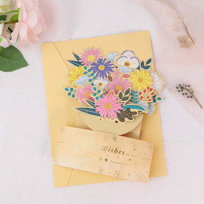 Wholesale Mother's Day Paper Three-dimensional Greeting Cards 3D Hot Stamping Ornaments